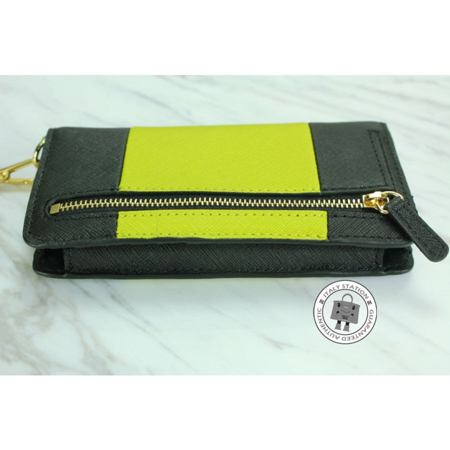 Michael Kors 32F4GJTZ1T JS Trvl Cntr Stripe Blk+apple Calfskin Long Wallet Ghw-2