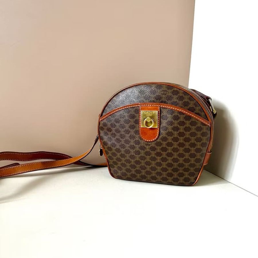 【LA LUNE】稀有中古二手CELINE小貝殼盒子單肩側孭斜背包手袋 Vintage-6