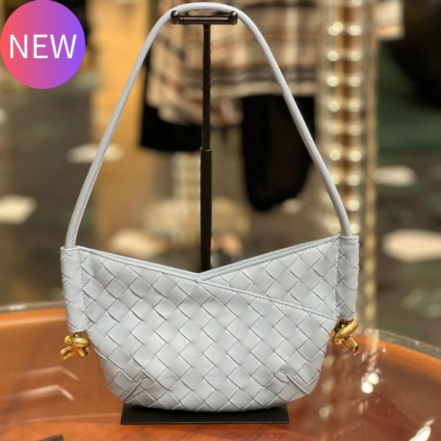 Bottega Veneta 796378 Mini Solstice 羔羊皮編織肩背包 海鹽白《當季專櫃正售★全新商品 》-0