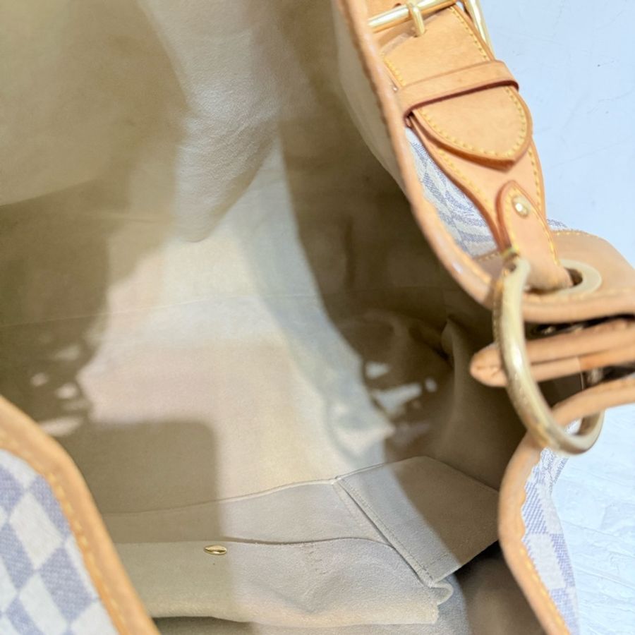 近新閒置品Lv 中款白棋盤格南瓜包❤️-18