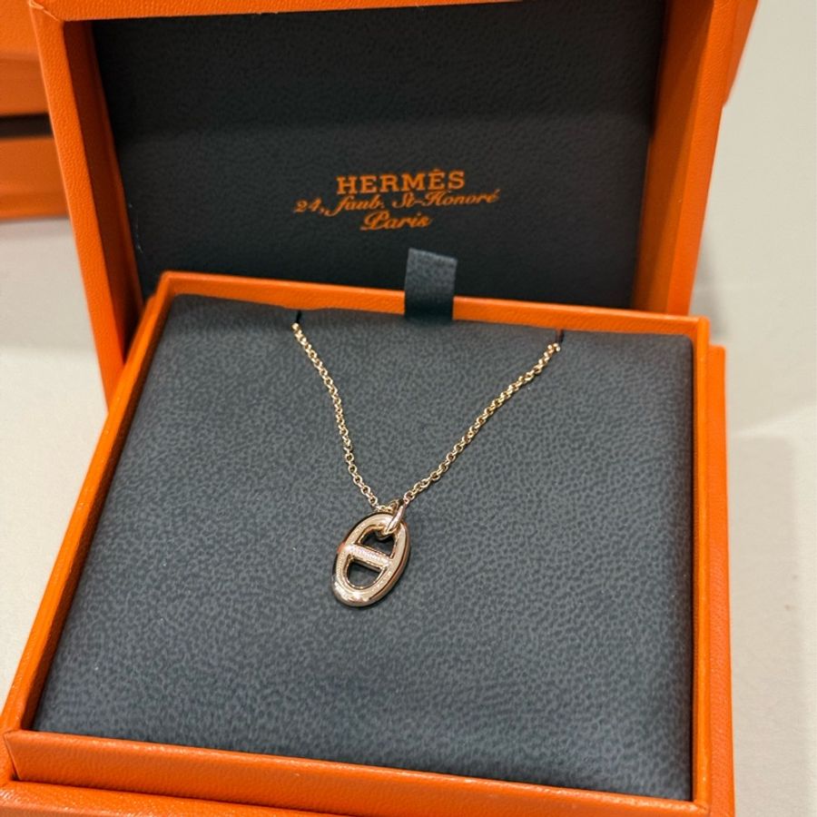 Hermes 經典Farandole 豬鼻項鍊 玫瑰金 全新-0
