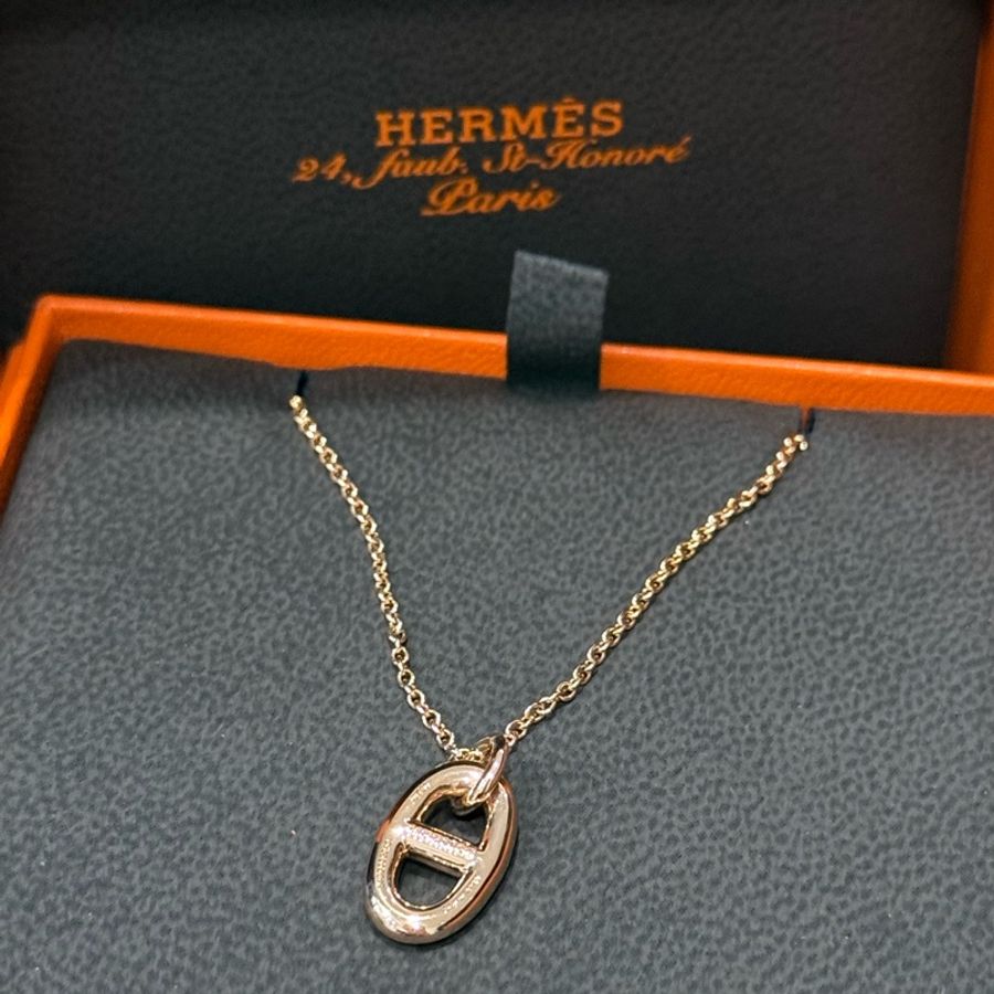 Hermes 經典Farandole 豬鼻項鍊 玫瑰金 全新-2