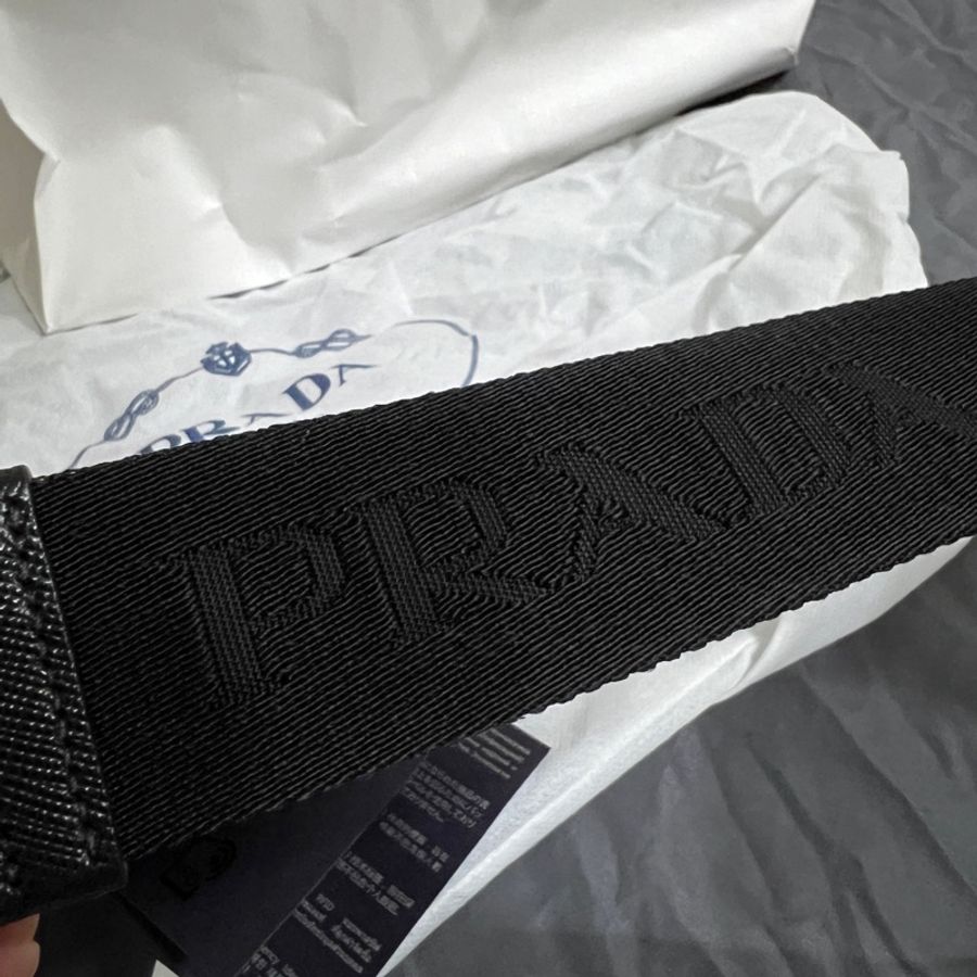 prada黑色兩用帆布真皮肩背手提包相機包-12