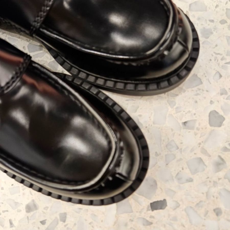Prada 2DE127 男款 Chocolate 拋光皮革無帶便鞋 黑色 UK7.5/8/8.5/9/9.5/10/11《當季專櫃正售★全新商品 》-10