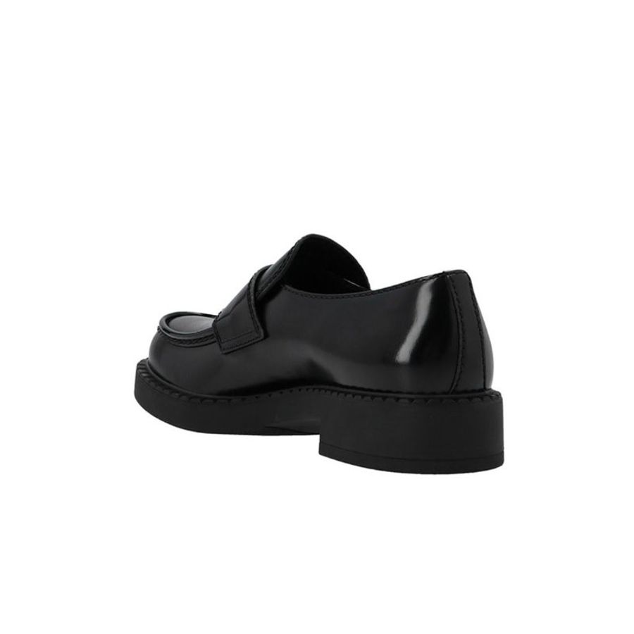 Prada 2DE127 男款 Chocolate 拋光皮革無帶便鞋 黑色 UK7.5/8/8.5/9/9.5/10/11《當季專櫃正售★全新商品 》-12