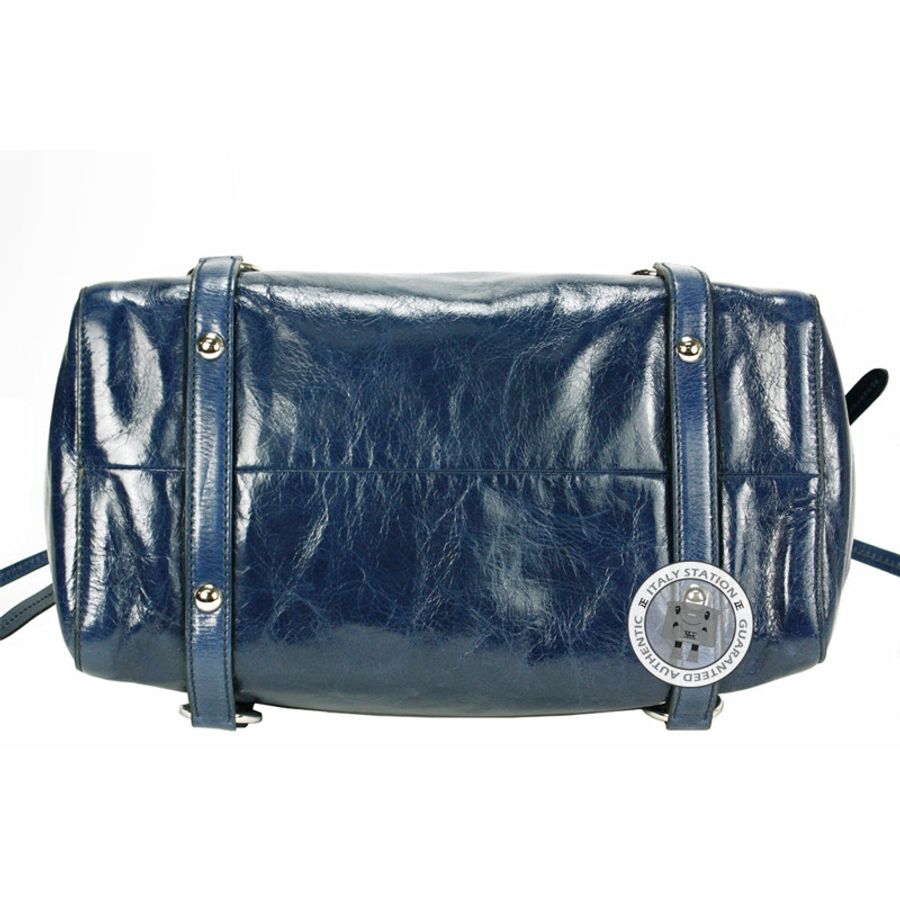 Miu Miu RN0954 X72 Vitello Lux Shopping Bluette / F0016 Calfskin Tote Bag Shw-5