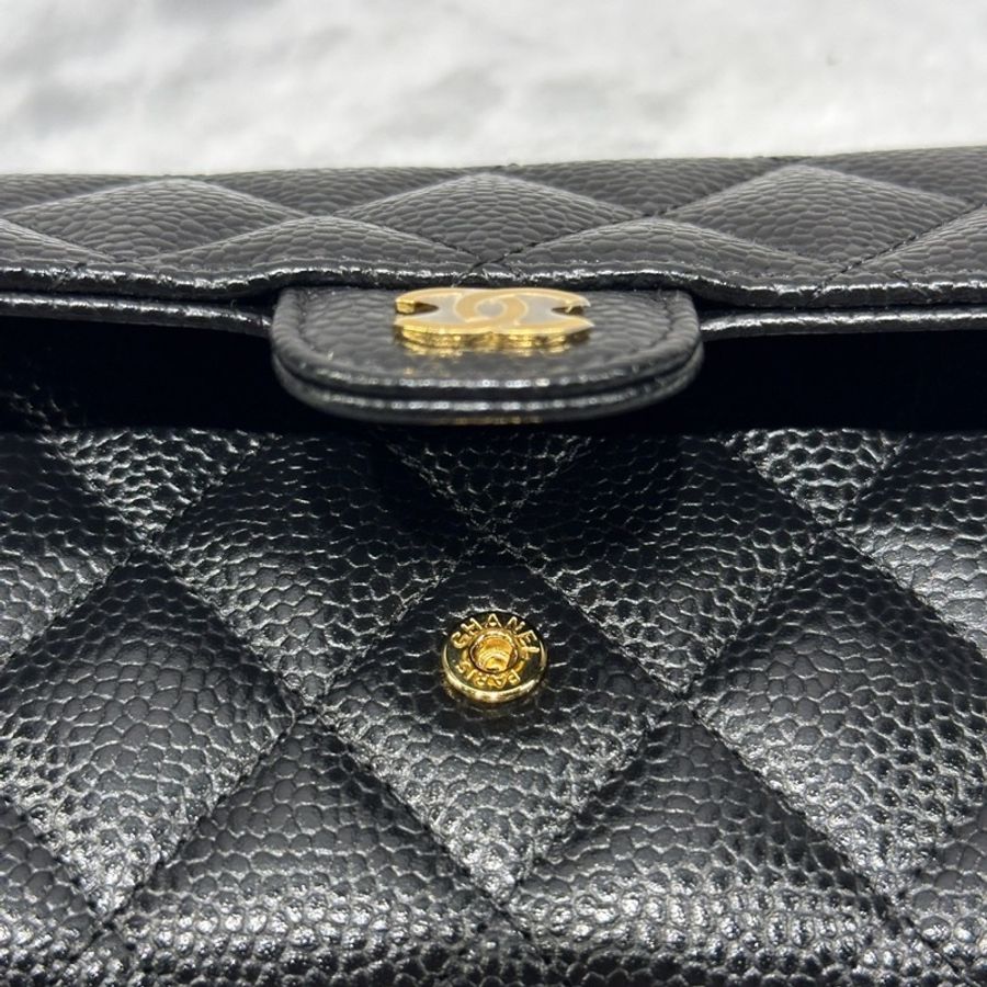 Chanel 荔枝金扣三折中夾-4