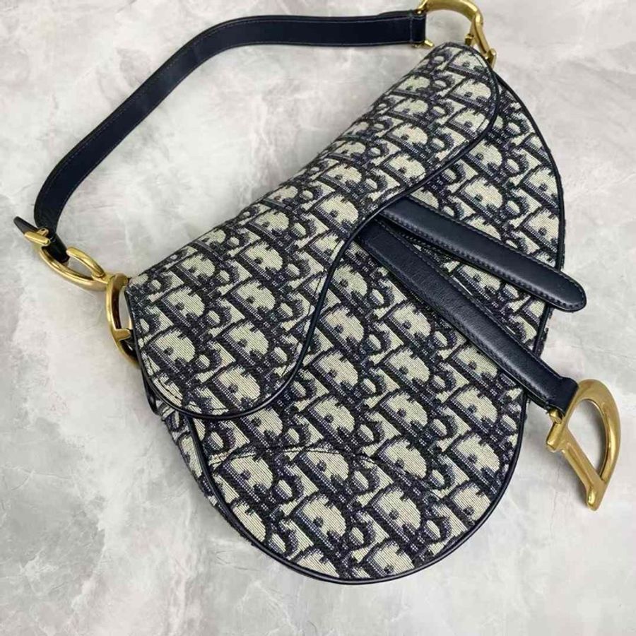 Dior Saddle Oblique 馬鞍包 藍色老花 中號-5
