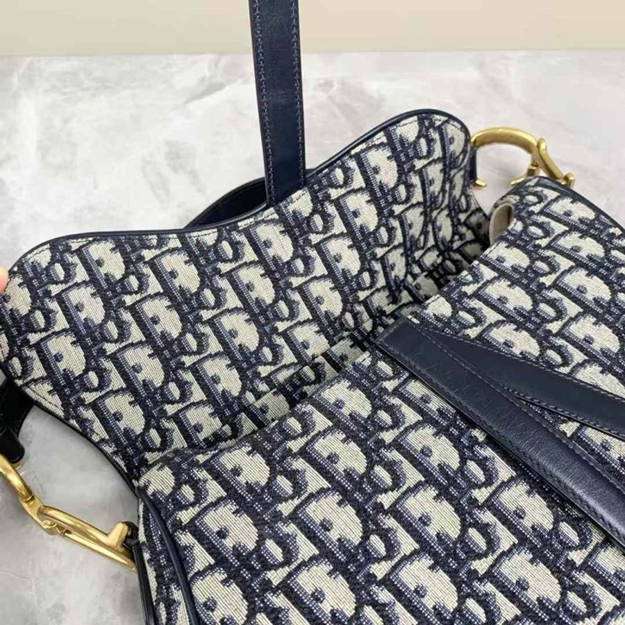 Dior Saddle Oblique 馬鞍包 藍色老花 中號-6