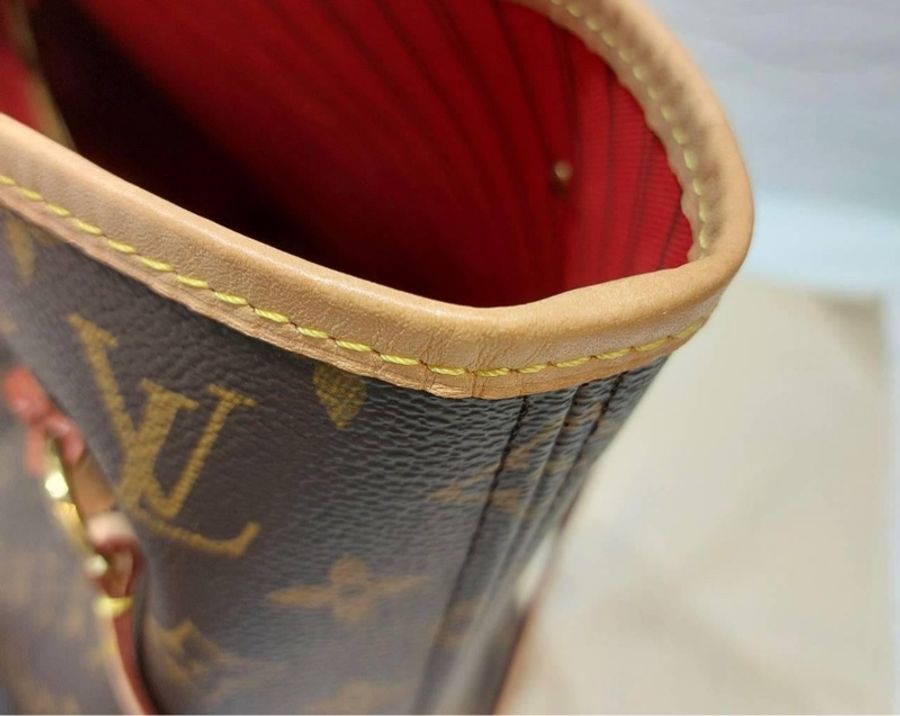 🤎✈️LV M41177 (新型號M46987) NEVERFULL MM 老花內櫻桃紅色 中款 購物包(附小包)*9成新* 售54800❤️ 尺寸 (公分 31 x 28 x 14 CM #防塵袋 正常使用痕跡高標準繞道-3