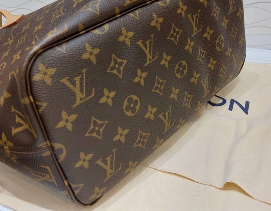 🤎✈️LV M41177 (新型號M46987) NEVERFULL MM 老花內櫻桃紅色 中款 購物包(附小包)*9成新* 售54800❤️ 尺寸 (公分 31 x 28 x 14 CM #防塵袋 正常使用痕跡高標準繞道-8