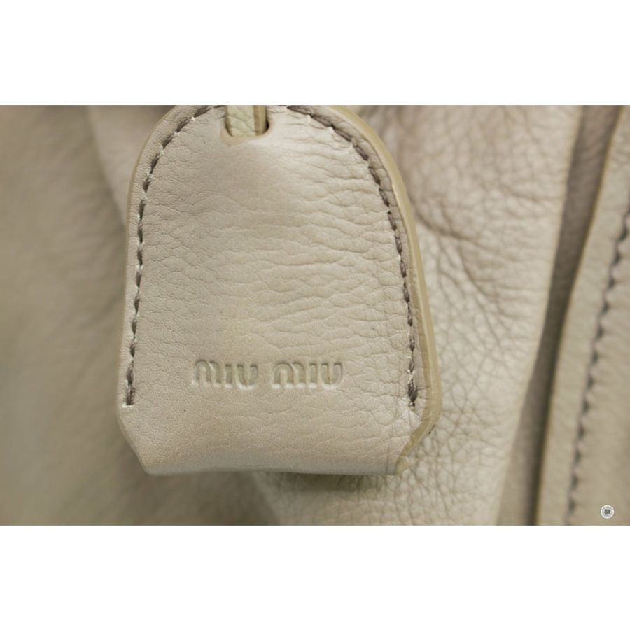 Miu Miu RR1369 X72 F0024 Shopping Alluminio Calfskin Tote Bag Ghw-1