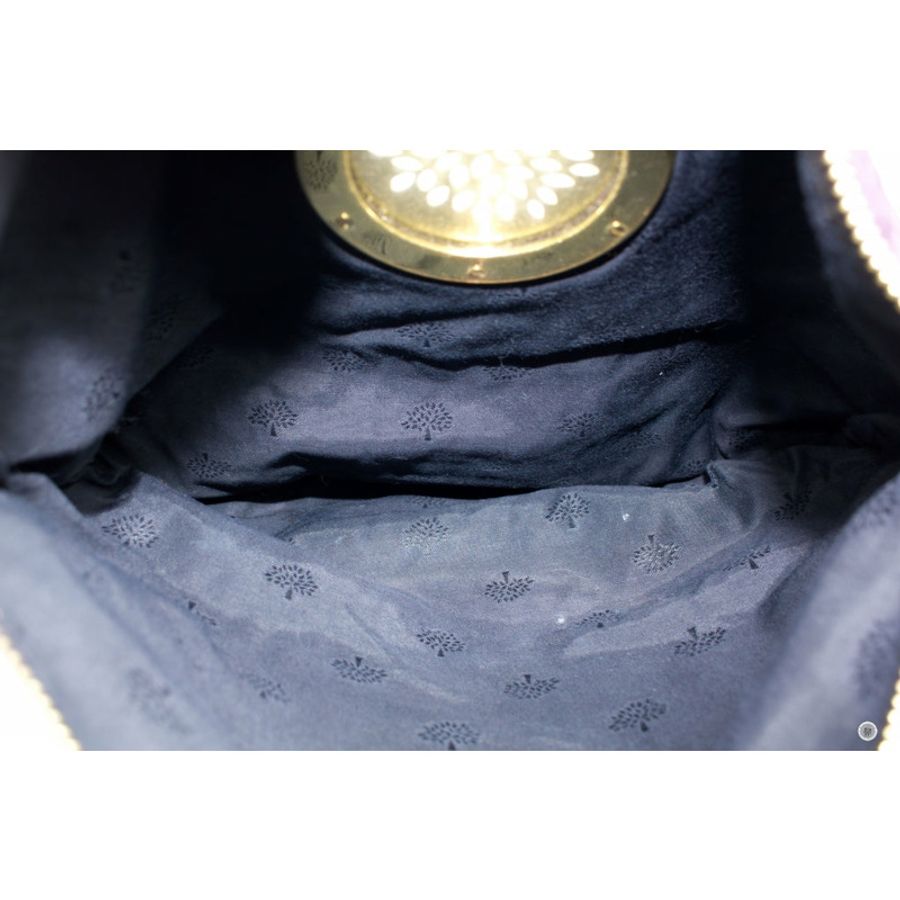 Mulberry HH7804/225 Daria Velvet Clutch With Ostrich Print  Grape / K165 Clutch Ghw-5
