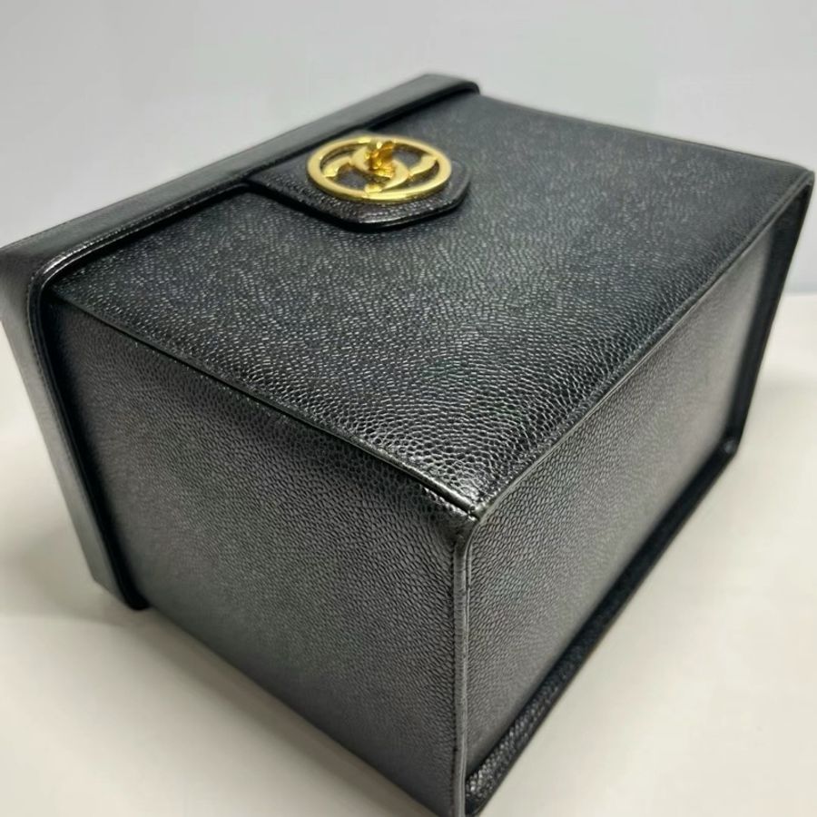 Chanel Vintage 女神荔枝牛皮化妝箱 標卡齊-3
