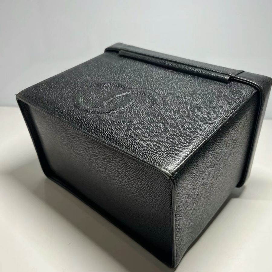 Chanel Vintage 女神荔枝牛皮化妝箱 標卡齊-6