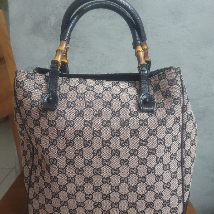 〔降價出清〕Gucci 竹把 緹花手提包 極新-2