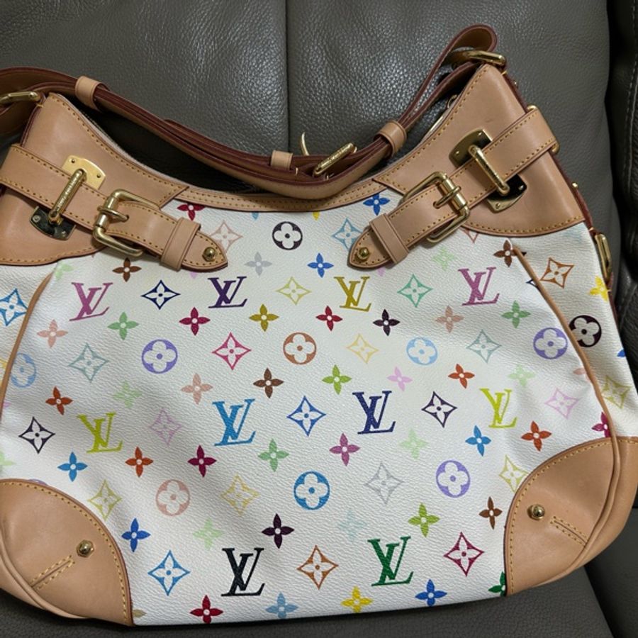 LV M40195 村上隆白彩(33 彩)肩背包-5