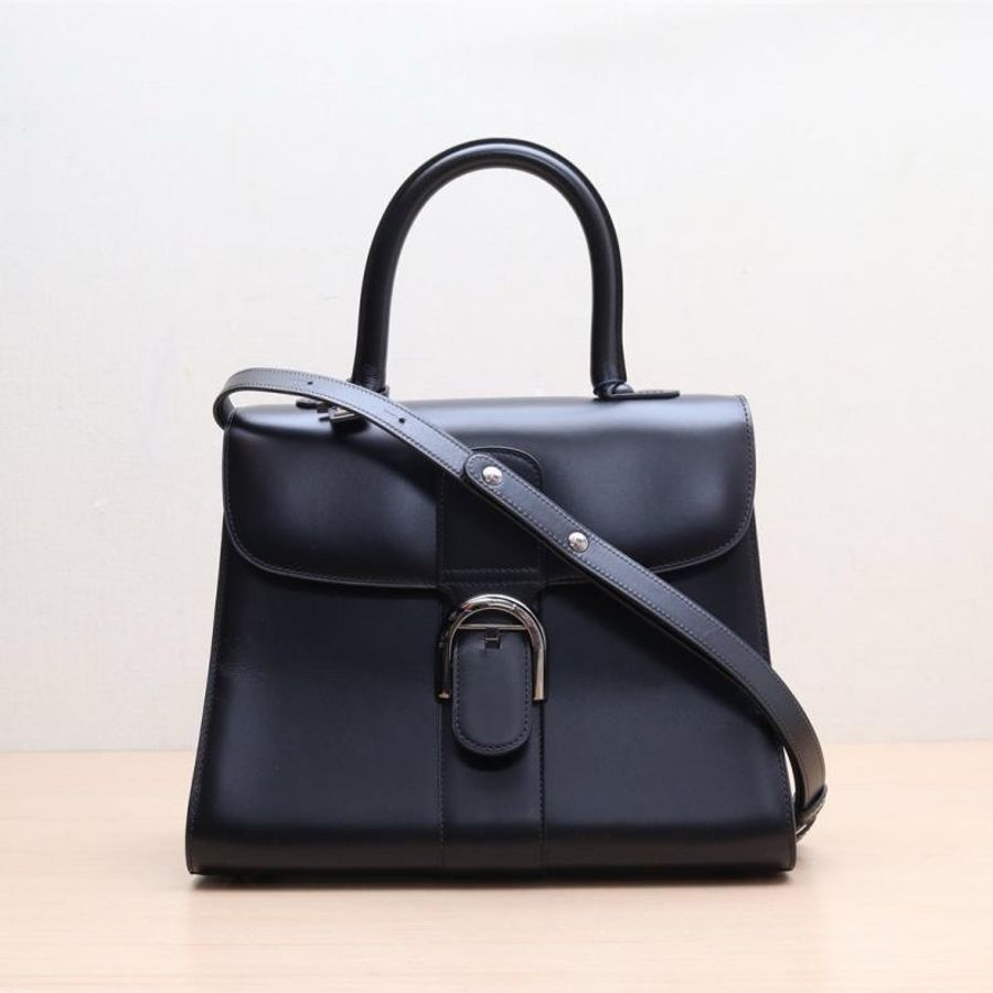 DELVAUX(德爾沃) Brillant MM 中號 29 黑色 銀扣-0