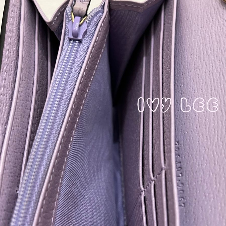 GUCCI OPHIDIA JUMBO GG長型包 鏈帶包 726497 薰衣草紫 WOC 二手精品-10