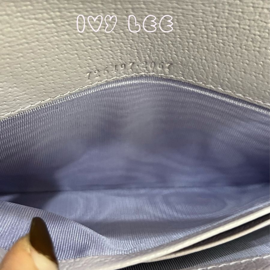 GUCCI OPHIDIA JUMBO GG長型包 鏈帶包 726497 薰衣草紫 WOC 二手精品-23