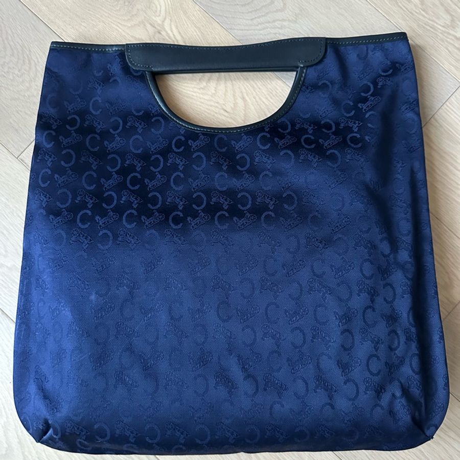 💕割價💕全新Celine 復古馬車藍花手挽袋-1