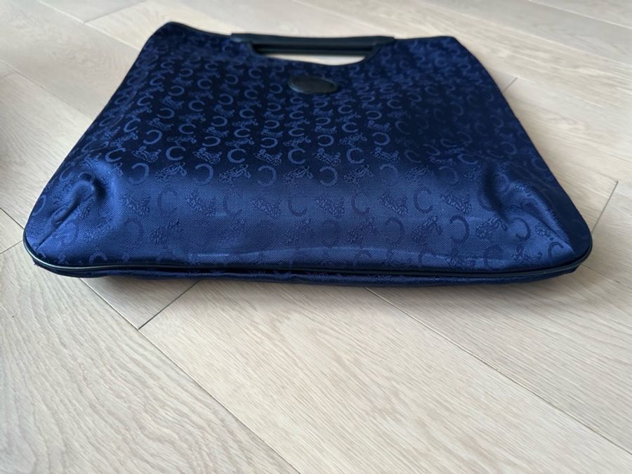 💕割價💕全新Celine 復古馬車藍花手挽袋-3