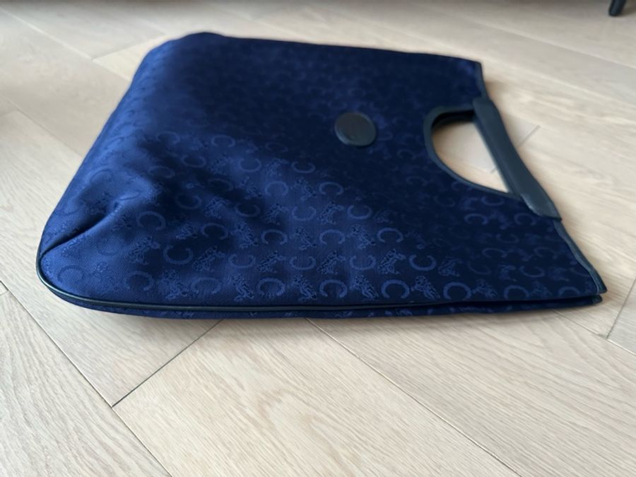 💕割價💕全新Celine 復古馬車藍花手挽袋-4