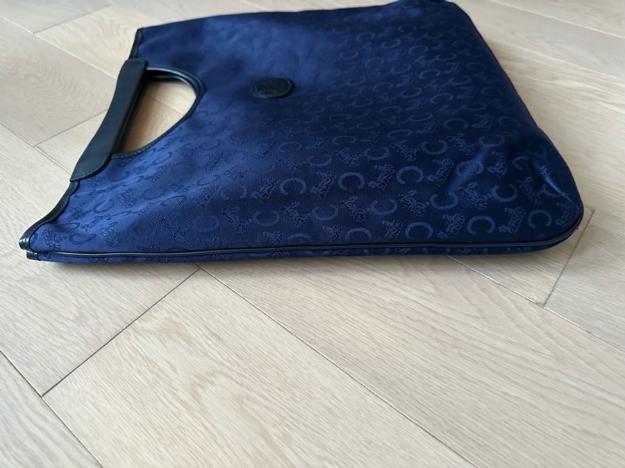 💕割價💕全新Celine 復古馬車藍花手挽袋-5