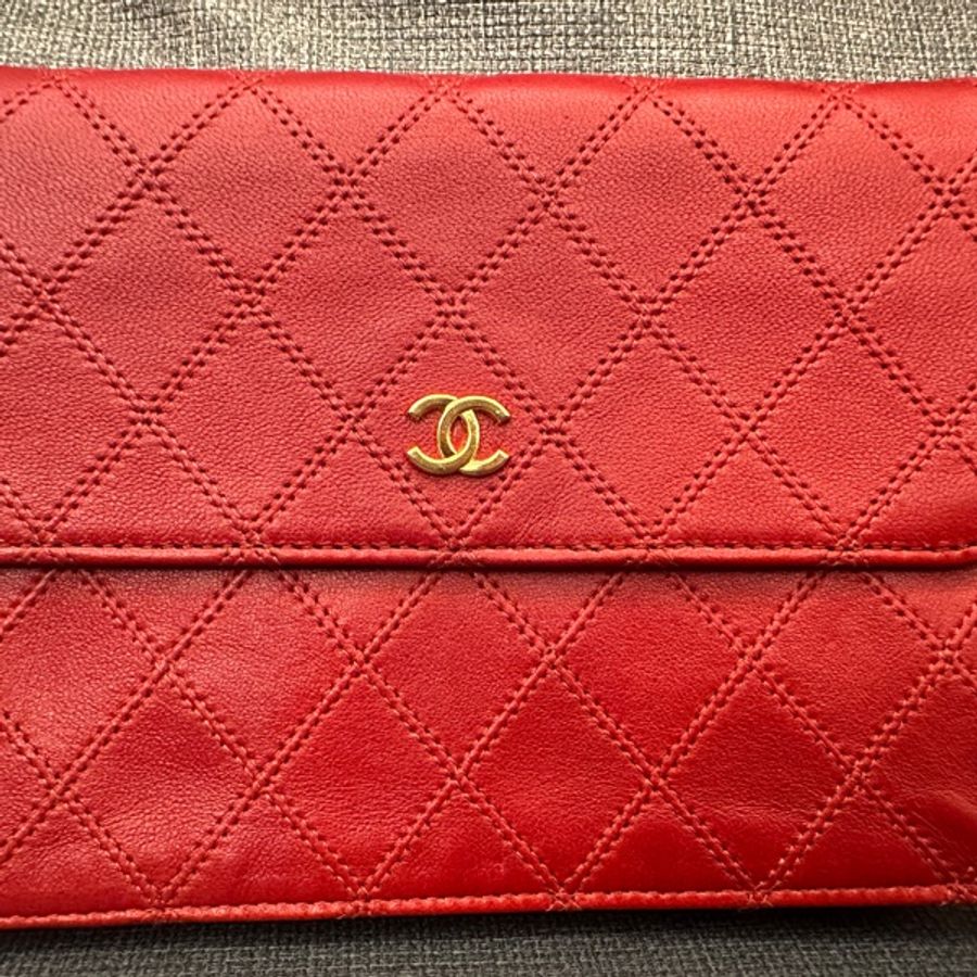 經典Chanel vintage woc 紅色（雷標完整 附保卡 原廠盒）-10
