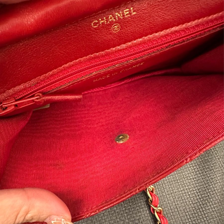 經典Chanel vintage woc 紅色（雷標完整 附保卡 原廠盒）-15