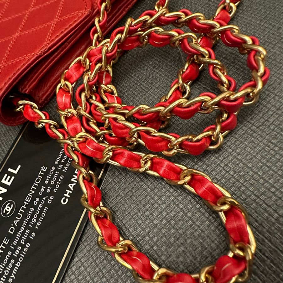 經典Chanel vintage woc 紅色（雷標完整 附保卡 原廠盒）-17