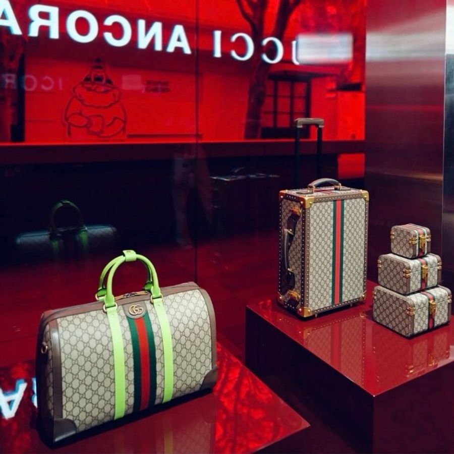 Gucci 724642 Savoy 中款綠色飾邊手提旅行袋《當季專櫃正售★全新商品 》-6