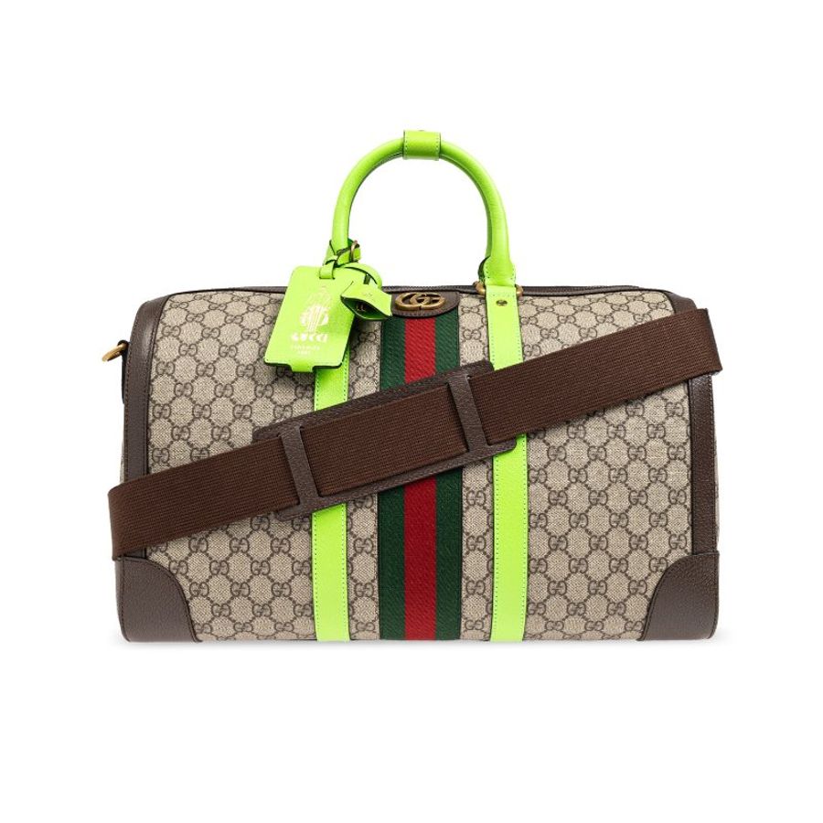 Gucci 724642 Savoy 中款綠色飾邊手提旅行袋《當季專櫃正售★全新商品 》-7