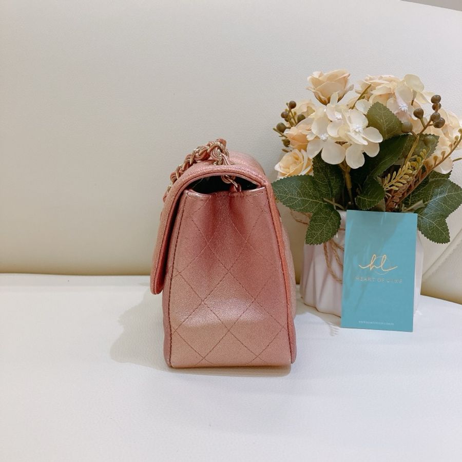 CHANEL 香奈兒迷你方胖子鏈帶包包MINI SQUARE 17CM CLASSIC FLAP CALF-3