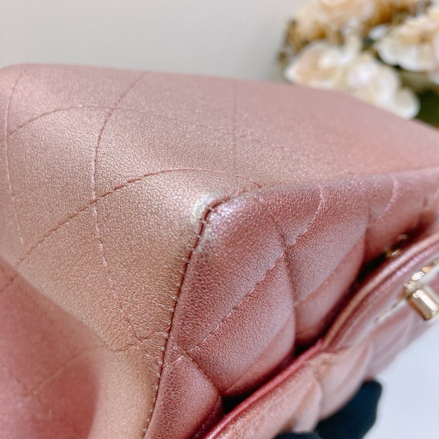 CHANEL 香奈兒迷你方胖子鏈帶包包MINI SQUARE 17CM CLASSIC FLAP CALF-8