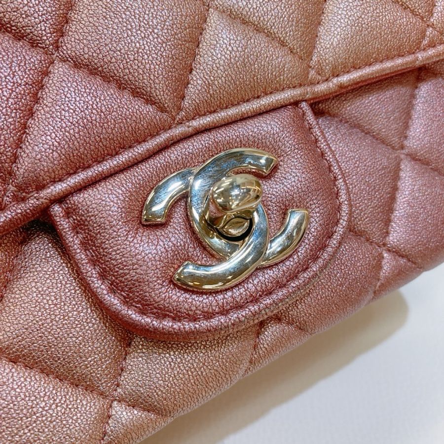 CHANEL 香奈兒迷你方胖子鏈帶包包MINI SQUARE 17CM CLASSIC FLAP CALF-21