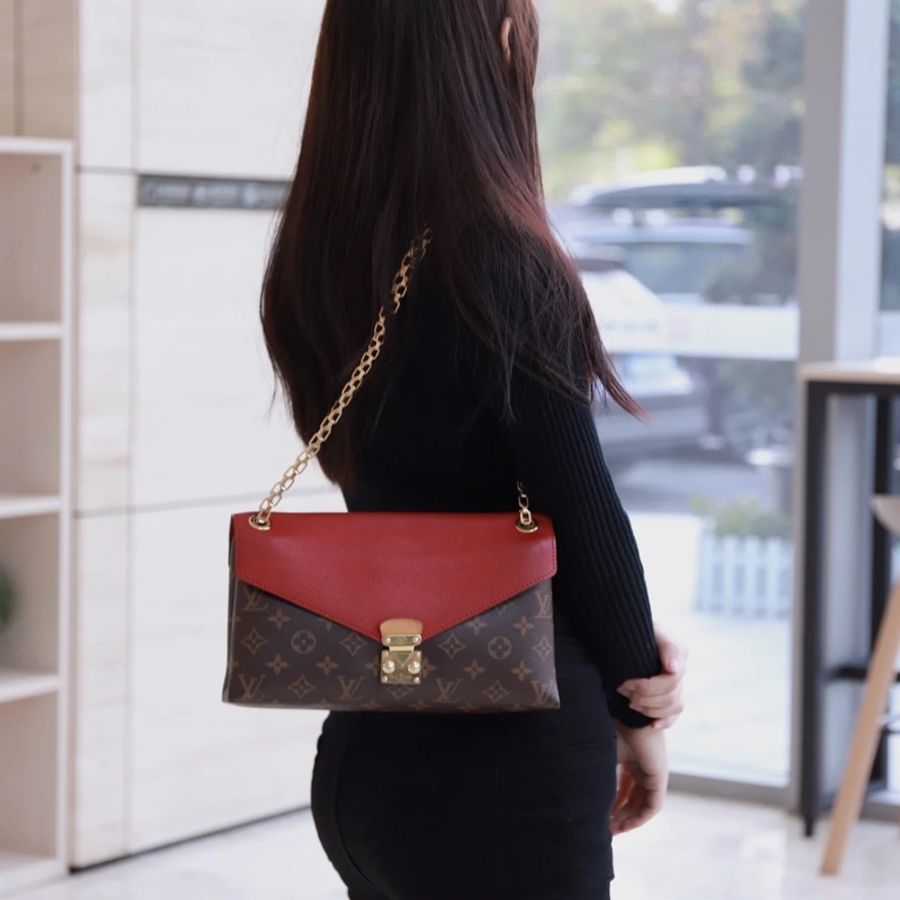 (9成新)LV Pallas Chain 老花 信封包 斜背+單肩+腋下包-7