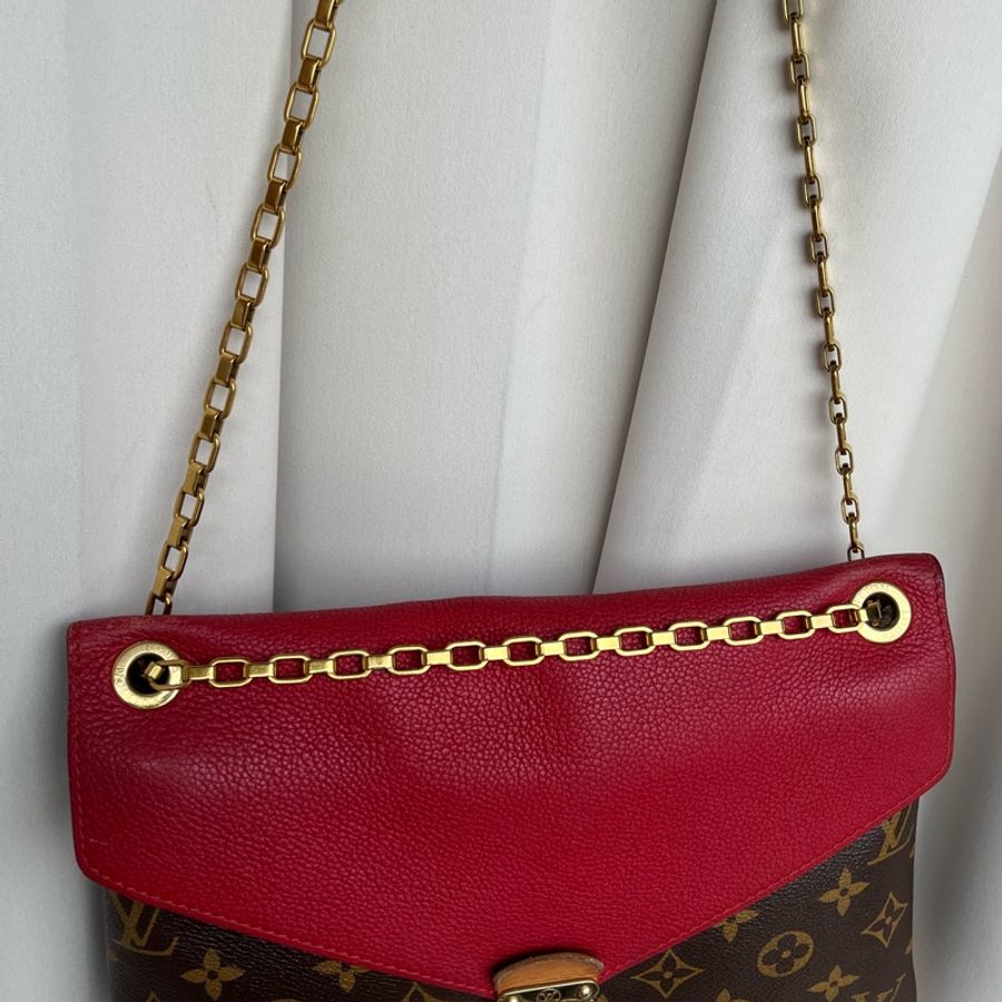 (9成新)LV Pallas Chain 老花 信封包 斜背+單肩+腋下包-13