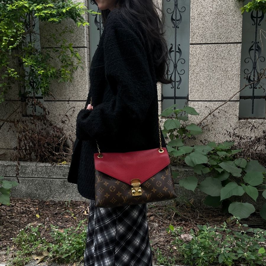 (9成新)LV Pallas Chain 老花 信封包 斜背+單肩+腋下包-34