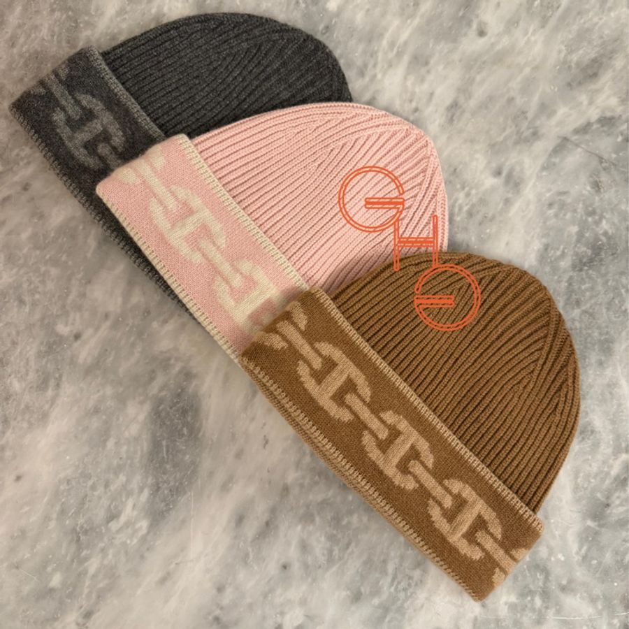 Hermès Heaven Beanie 豬鼻冷帽 /Rose Poudre & Écru / size M (56-57) (Brand New)-3
