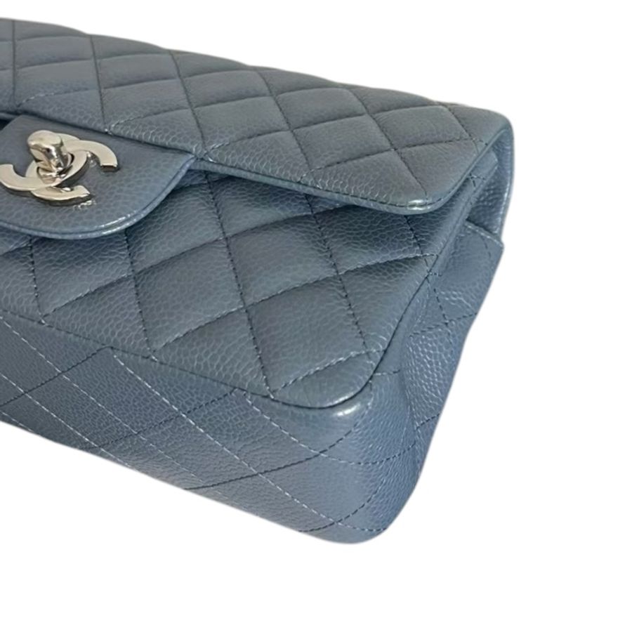 Chanel Caviar 20cm荔枝枝藍色大mini-2
