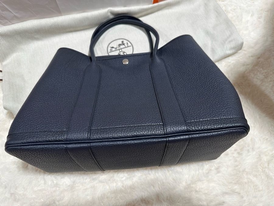 全新 Hermes愛馬仕 Garden Party 36 W刻 深藍色 曼谷機場購入-1