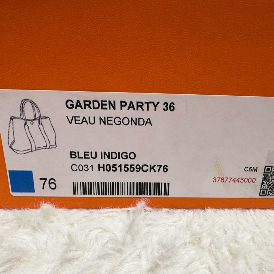 全新 Hermes愛馬仕 Garden Party 36 W刻 深藍色 曼谷機場購入-39