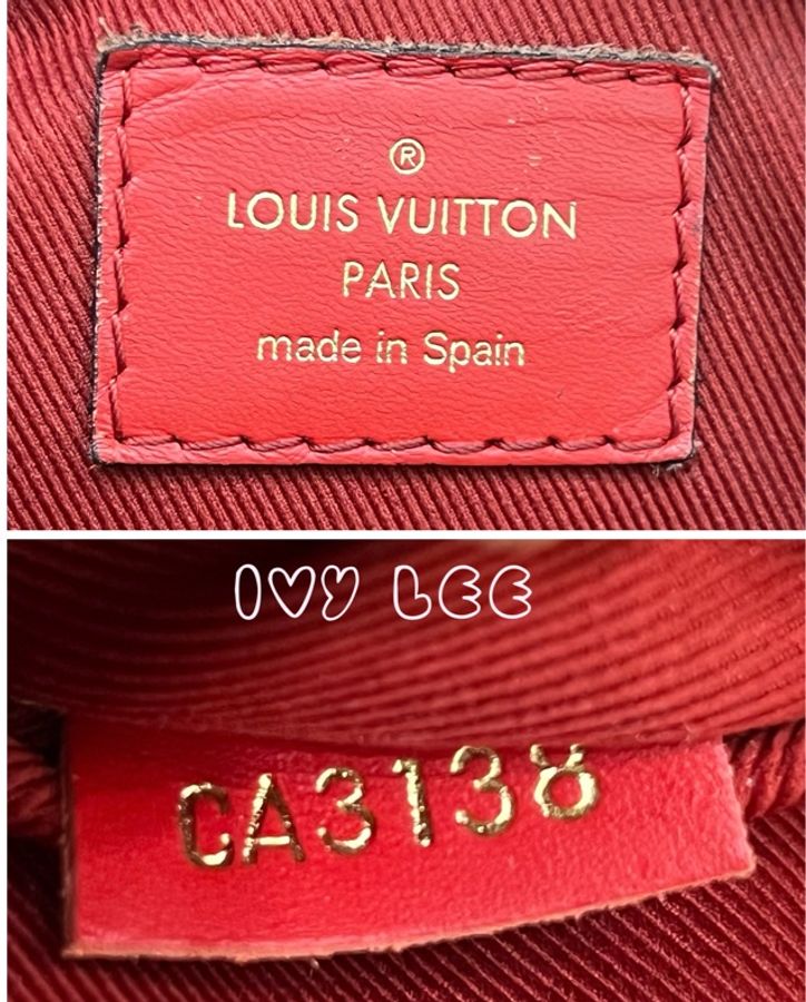 LV M43556經典Saintonge系列帆布印花流蘇鑲飾牛皮飾邊 手提包 斜背包 肩背包 相機包 罌粟紅色 二手精品-23