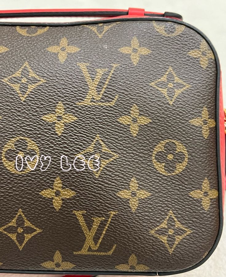 LV M43556經典Saintonge系列帆布印花流蘇鑲飾牛皮飾邊 手提包 斜背包 肩背包 相機包 罌粟紅色 二手精品-25