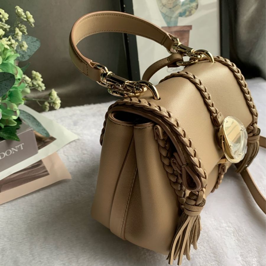 CHLOE Penelope 小羊皮及小牛皮迷你翻蓋二用包(陶土棕)-2
