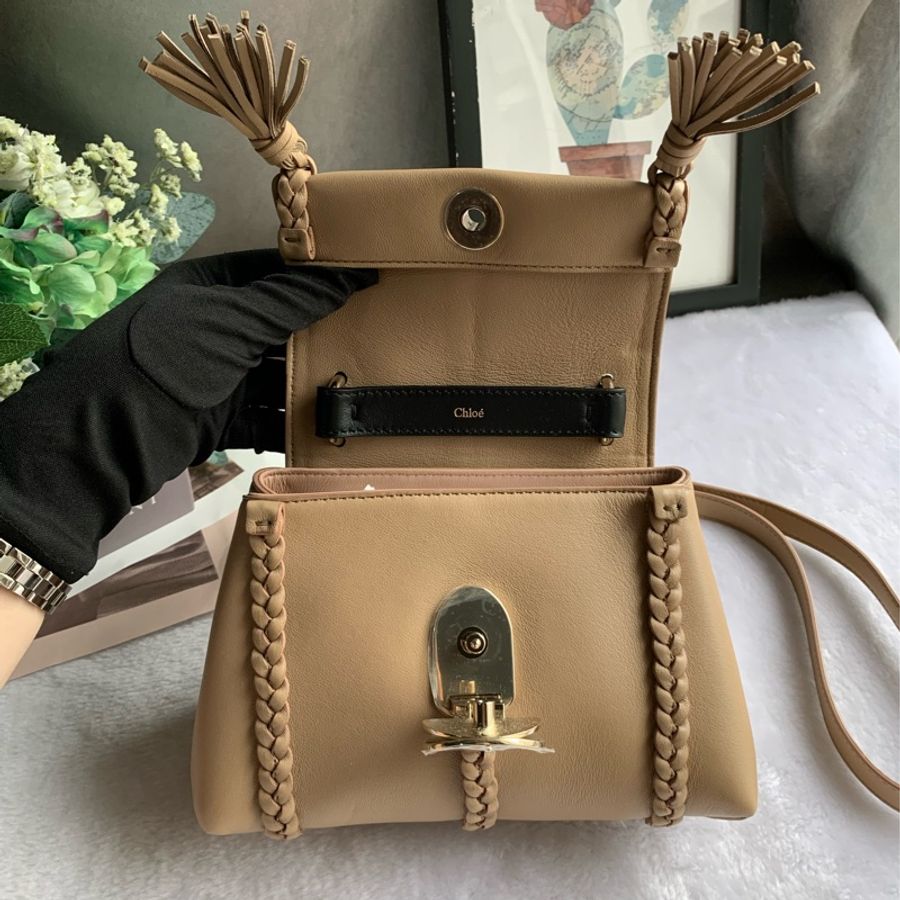 CHLOE Penelope 小羊皮及小牛皮迷你翻蓋二用包(陶土棕)-5