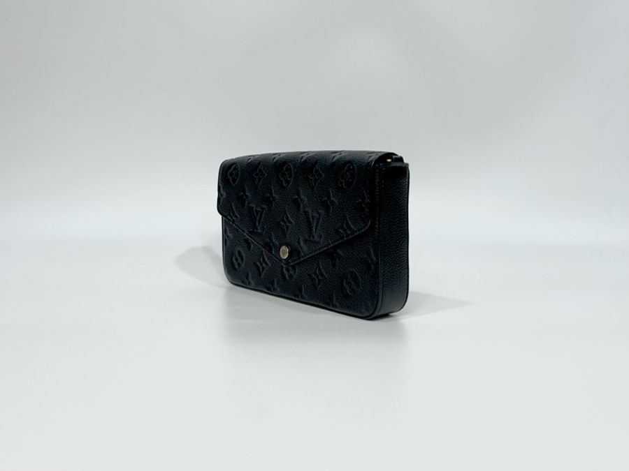 LV黑牛皮壓紋三合一FELICIE POCHETTE M82477-2