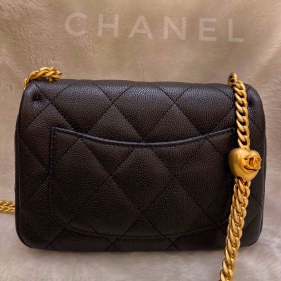 ► 全新 Chanel✨愛心金球荔枝皮✨方胖-2