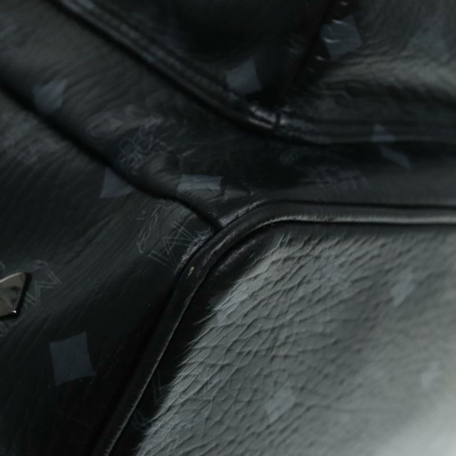 【日本直送】MCM Vicetos Logoogram Studs Backpack PVC Black Silver Auth yk14954-15